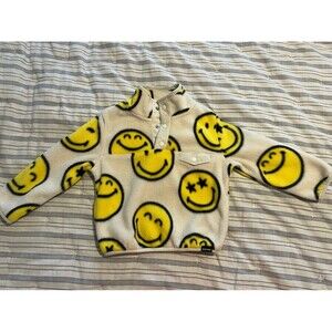 GAP x SmileyWorld Toddler Fleece Pullover Jacket with Half Snap Buttons 3 Years